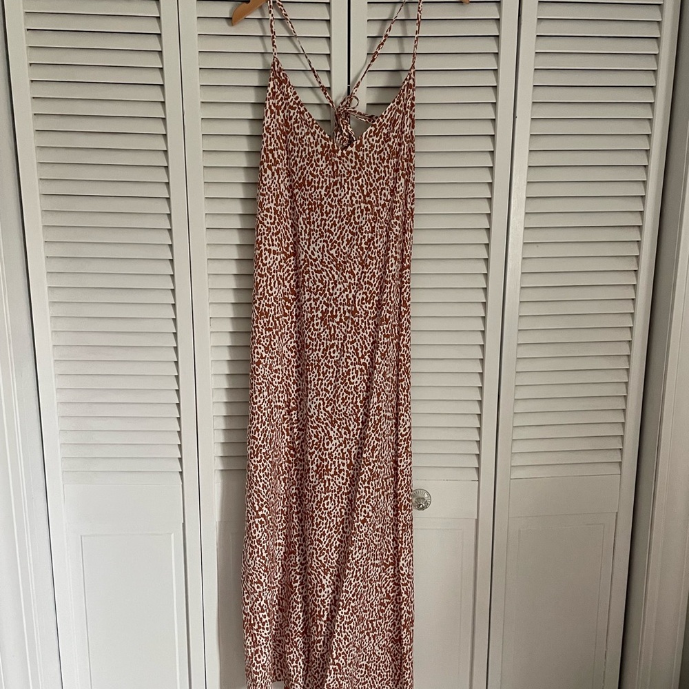 Elegant Brown Patterned Maxi Dress